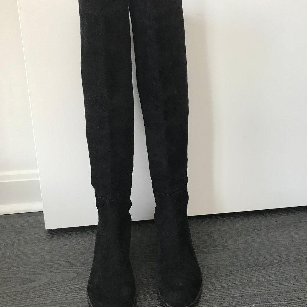 Stuart Weitzman Black Suede 5050 Over the Knee Boot 9.5